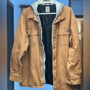 Genuine Dickies Men Buffalo Work Hooded Jacket Coat Long Sleeve Khaki 2XL